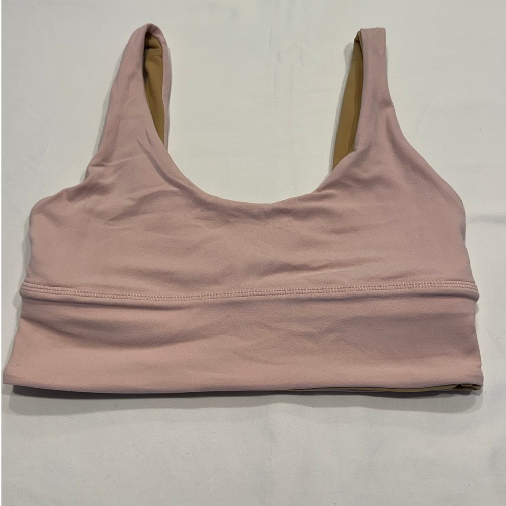 Lululemon‎ Align Reversible Bra Nulu Light Support Size 4 Pink Tan Excellent